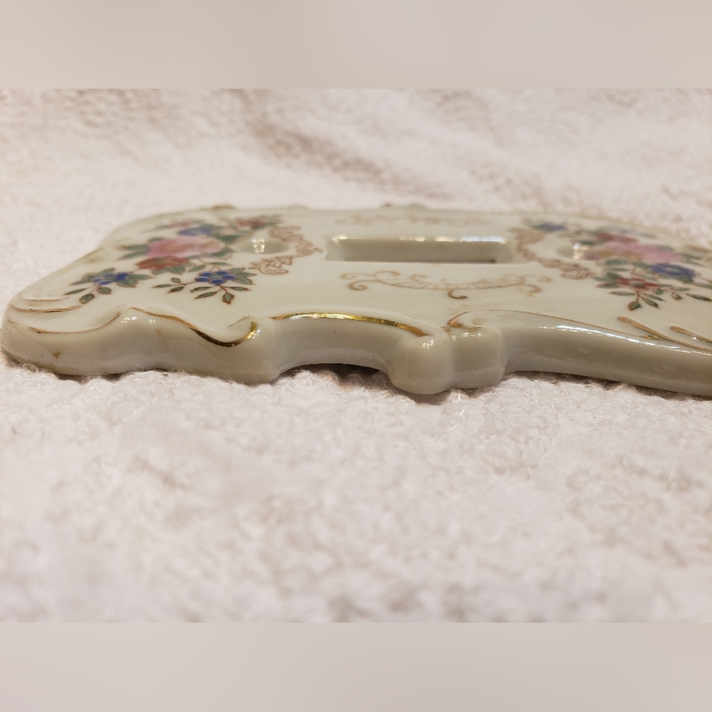 Vintage Switch Plate Cover, Made in Japan Porcelain Shabby Chic Wall Decor - Picture 9 of 9